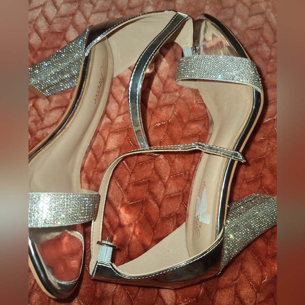 Silver Chunk Heels